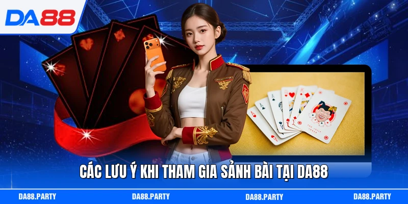 Các lưu ý khi tham gia sảnh bài tại DA88